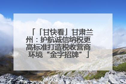 「甘快看」甘肃兰州：护航诚信纳税更高标准打造税收营商环境“金字招牌”