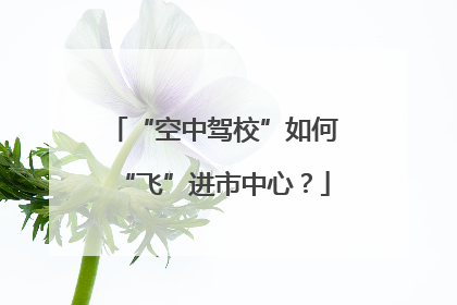 “空中驾校”如何“飞”进市中心？