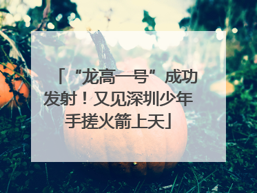 “龙高一号”成功发射！又见深圳少年手搓火箭上天