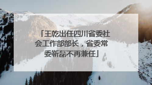 王乾出任四川省委社会工作部部长，省委常委靳磊不再兼任