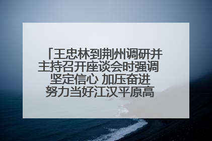 王忠林到荆州调研并主持召开座谈会时强调 坚定信心 加压奋进 努力当好江汉平原高质量发展排头兵