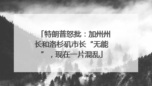 特朗普怒批：加州州长和洛杉矶市长“无能”，现在一片混乱