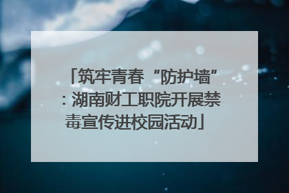 筑牢青春“防护墙”：湖南财工职院开展禁毒宣传进校园活动