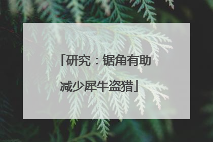 研究：锯角有助减少犀牛盗猎