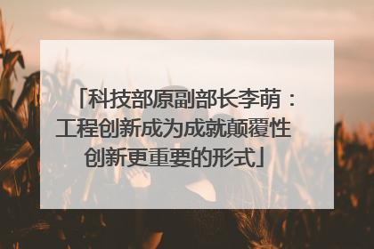 科技部原副部长李萌：工程创新成为成就颠覆性创新更重要的形式