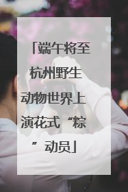 端午将至 杭州野生动物世界上演花式“粽”动员