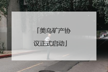 美乌矿产协议正式启动