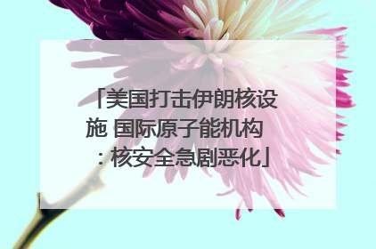 美国打击伊朗核设施 国际原子能机构：核安全急剧恶化