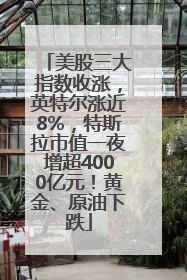 美股三大指数收涨，英特尔涨近8%，特斯拉市值一夜增超4000亿元！黄金、原油下跌