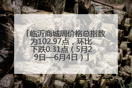临沂商城周价格总指数为102.97点，环比下跌0.31点（5月29日—6月4日）
