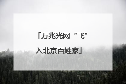 万兆光网“飞”入北京百姓家