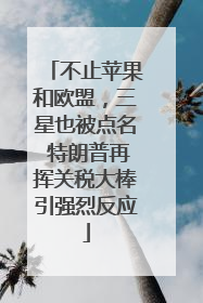 不止苹果和欧盟，三星也被点名 特朗普再挥关税大棒引强烈反应