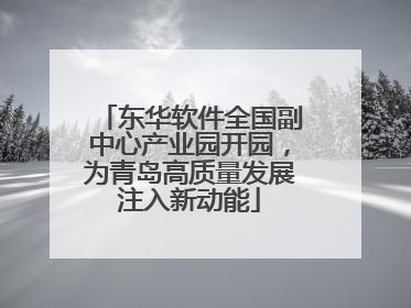 东华软件全国副中心产业园开园，为青岛高质量发展注入新动能