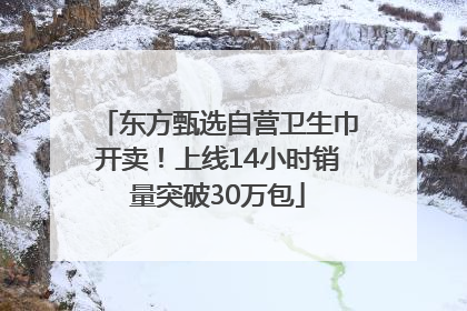 东方甄选自营卫生巾开卖！上线14小时销量突破30万包