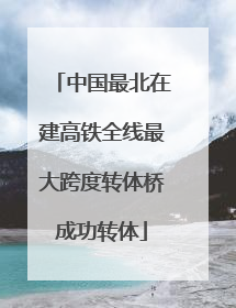 中国最北在建高铁全线最大跨度转体桥成功转体