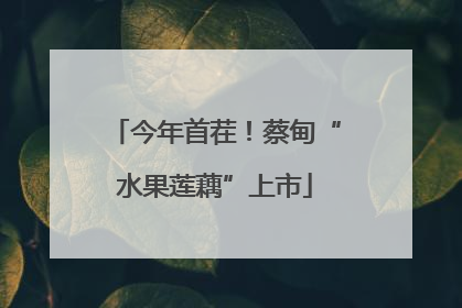 今年首茬！蔡甸“水果莲藕”上市