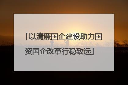 以清廉国企建设助力国资国企改革行稳致远