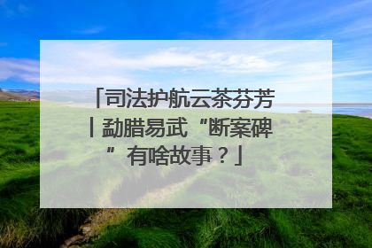 司法护航云茶芬芳丨勐腊易武“断案碑”有啥故事？