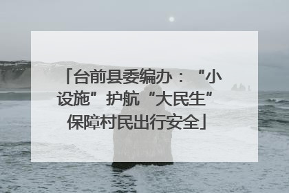 台前县委编办：“小设施”护航“大民生” 保障村民出行安全