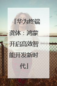 华为终端龚体：鸿蒙开启高效智能开发新时代