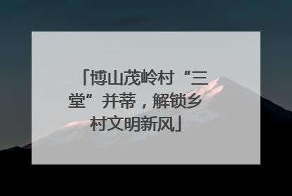 博山茂岭村“三堂”并蒂，解锁乡村文明新风