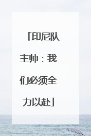 印尼队主帅：我们必须全力以赴