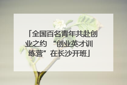 全国百名青年共赴创业之约 “创业英才训练营”在长沙开班