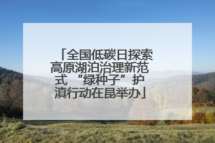 全国低碳日探索高原湖泊治理新范式 “绿种子”护滇行动在昆举办