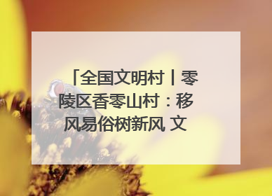 全国文明村丨零陵区香零山村：移风易俗树新风 文明乡村谱新篇