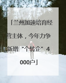 兰州加速培育经营主体，今年力争新增“个转企”4000户