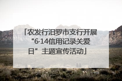 农发行汨罗市支行开展“6·14信用记录关爱日”主题宣传活动