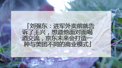 刘强东：进军外卖前就告诉了王兴，想邀他面对面喝酒交流，京东未来会打造一种与美团不同的商业模式