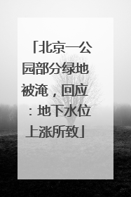 北京一公园部分绿地被淹，回应：地下水位上涨所致