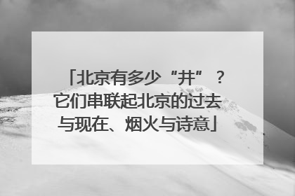 北京有多少“井”？它们串联起北京的过去与现在、烟火与诗意