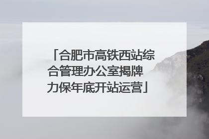 合肥市高铁西站综合管理办公室揭牌 力保年底开站运营