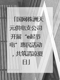 国网株洲天元供电支公司开展“e起节电”惠民活动，共筑清凉夏日