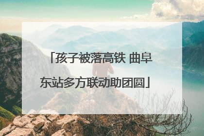孩子被落高铁 曲阜东站多方联动助团圆