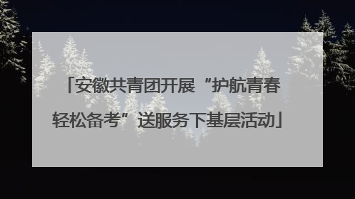 安徽共青团开展“护航青春 轻松备考”送服务下基层活动