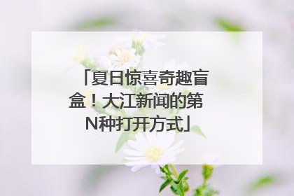 夏日惊喜奇趣盲盒！大江新闻的第N种打开方式