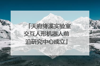 天府绛溪实验室交互人形机器人前沿研究中心成立