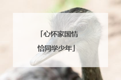 心怀家国情 恰同学少年