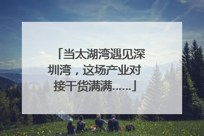 当太湖湾遇见深圳湾，这场产业对接干货满满……