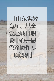 山东省教育厅、基金会赴城口职教中心开展鲁渝协作专项调研