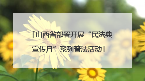 山西省部署开展“民法典宣传月”系列普法活动