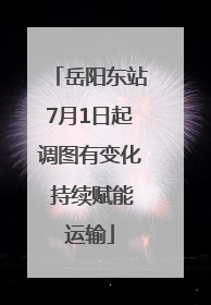 岳阳东站7月1日起调图有变化 持续赋能运输