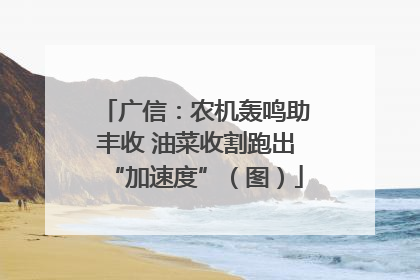 广信：农机轰鸣助丰收 油菜收割跑出“加速度”（图）