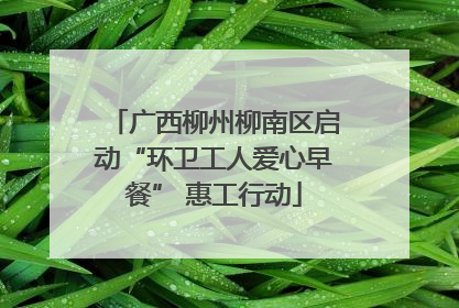 广西柳州柳南区启动“环卫工人爱心早餐” 惠工行动