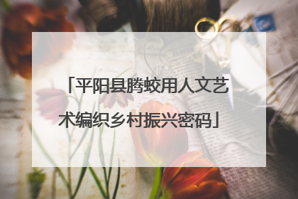 平阳县腾蛟用人文艺术编织乡村振兴密码
