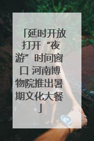 延时开放 打开“夜游”时间窗口 河南博物院推出暑期文化大餐
