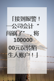 接到报警！一公司会计“闯祸了”，将10000000元误转陌生人账户！